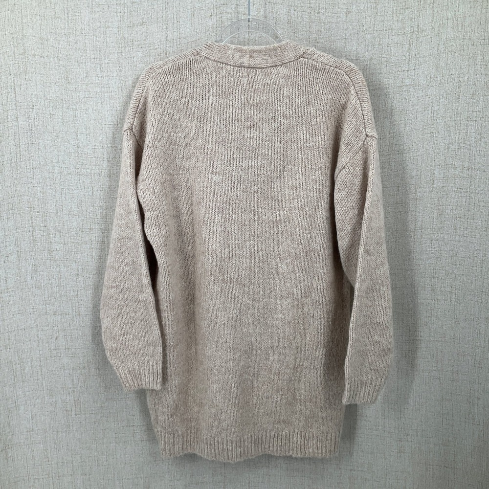 Gap Cardigan Sweater Women XS Beige Wool Blend Oversized Classic Minimalist Boho - Picture 2 of 9